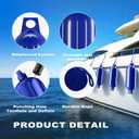 Boat Fenders 4 Pack 4.5"/5.5."/6.5"/8.5" Inflatable Ribbed Marine Bumpers, Twin Eye Design with 4 Ropes & Air Pump, UV & Saltwater Resistant, for Jon Boats, Pontoon Boats