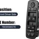 X AUTOHAUX Front Left Driver Side Master Control Electric Power Window Switch for Volkswagen Routan 2009-2014 Replace 7B0959857E/7B0959857A/7B0959857B