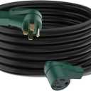 50 Amp RV/EV Extension Cord 10 Feet, UL Listed, NEMA 14-50P/R, Heavy Duty 6/3+8/1 Gauge STW Wire for Model 3/S/X/Y EV Charging and RV Trailer Campers