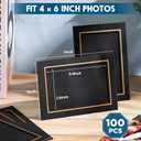 Tenceur 100 Pcs Graduation Paper Picture Frames with Easel 4 x 6 Inch Cardboard Photo Frame Standing Kids Art Photo Cards Bulk for DIY Crafts Collage Display Classroom Wedding(Black)