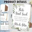 Toctose 8x11 Inch Wooden Wedding Signs for Ceremony and Reception, Rustic Vintage Photo Guest Book Sign with Stand