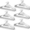 60 Pack Thin Space Saving Hangers, No Slip Clothes Hangers with Non Slip Textured and 360° Hook - Plastic Hanger, Closet Organizer for Shirt, Pants, Suit, Skirt, Coat - Ivory White