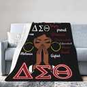 Sorority Gifts Blanket Throw Flannel Lightweight Comfortable Warm Paraphernalia Blankets for Women Girls (60"x 50")