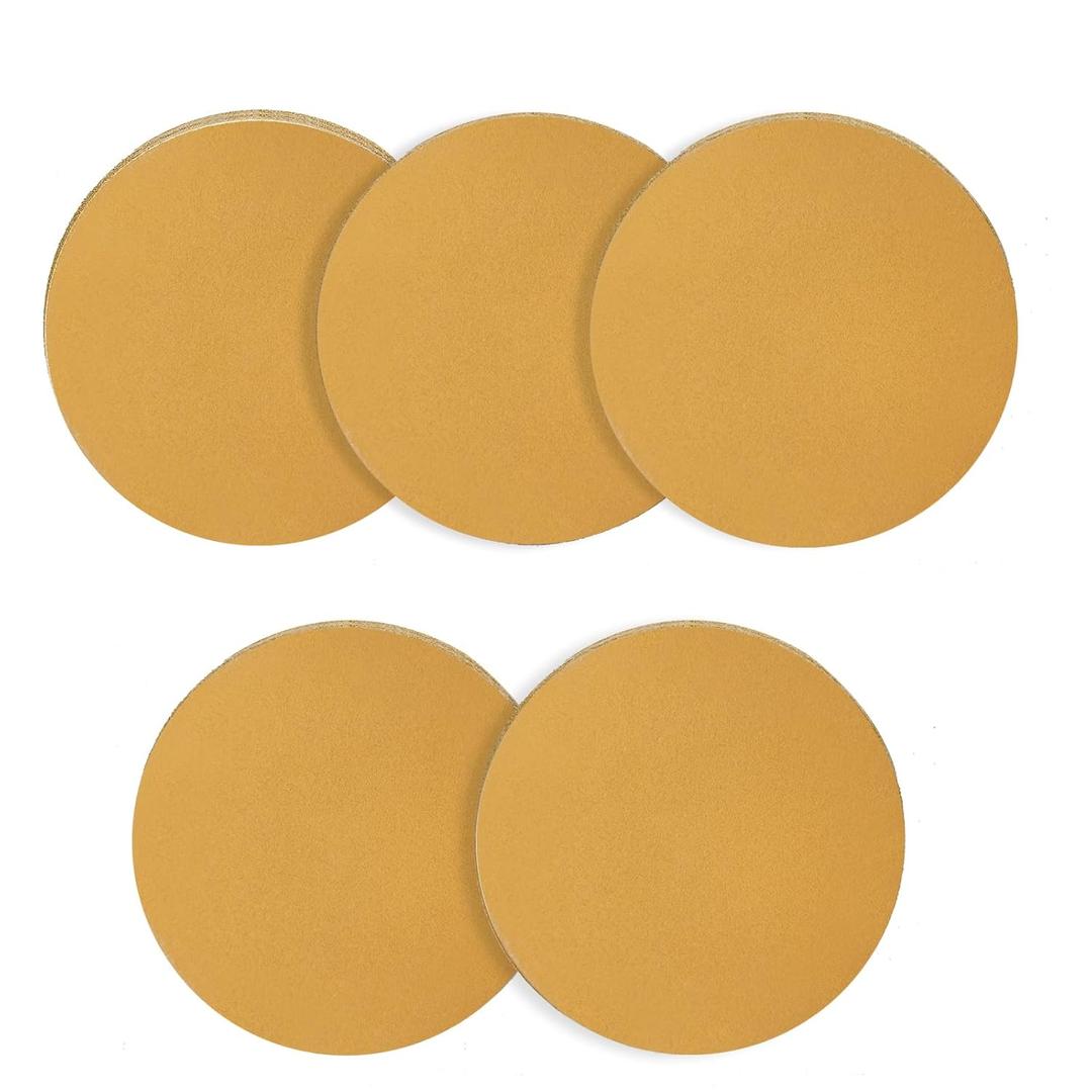 6 Inch No Hole Sanding Discs, 220 Grit Hook and Loop Sandpaper Random Orbital Sand Paper for Metal Woodworking and Automotive, 50pcs
