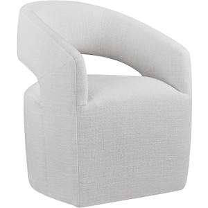 Upholstered Dining Chairs with Casters No Assembly Modern Barrel Armchair with Rollers for Diningroom Bedroom Livingroom Reading Room,White Upholstered Dining Chairs with Casters No Assembly Modern Barrel Armchair with Rollers for Diningroom Bedroom Livingroom Reading Room,White