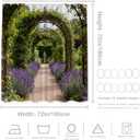 Batmerry European Flowers Scenery Garden Decoration Shower Curtain, Colourful English Summer Garden Path Arch Decor Shower Curtain for Shower Stall Bathroom Waterproof of Standard Size 72x72 Inch