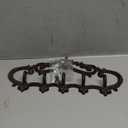 Sungmor Cast Iron Rustic Coat Hook Hanger with 5 Hooks - Practical Iron Storage Organizer/Wall Hooks Hanging Rack - Pretty Pattern Charming Wall Decor for Keys Clothes Hats