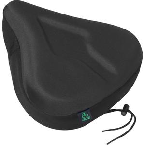 Zacro Oversized Bike Saddle Seat Cushion for Men & Women - Extra Comfort Wide Gel Padded Bike Seat Cover, Fit with Road Montain Peloton Stationary Bicycle, Indoor & Outdoor (Black)
