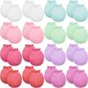 16 Pairs Newborn Baby Cotton Mittens No Scratch Gloves Unisex Newborn Mittens for baby Boys Girls 0-6 Months (Eye-catching Color)