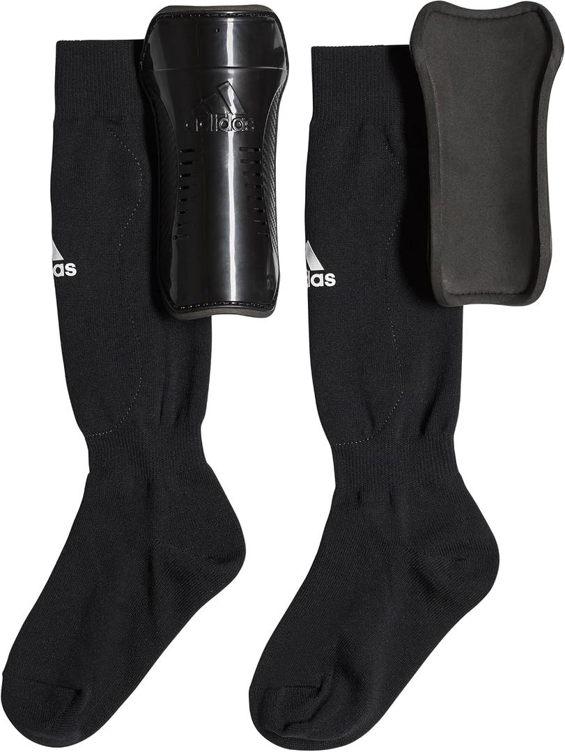 adidas Unisex-Child Performance Youth Sock Shin Guards, Black/White, Small