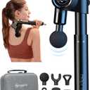 NAPRE Foldable Massage Gun Deep Tissue with 5 Adjustable Angles,Handheld Percussion Back Massager for Muscle/Neck/Body Pain Relief with Long Extension Handle,32-Speeds,with Case,Mothers Day Gifts
