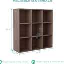 9-Cube Storage Shelf Bookcase, Walnut