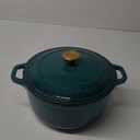 Mueller DuraCast 6 Quart Enameled Cast Iron Dutch Oven Pot with Lid, Heavy-Duty, Oven Safe up to 500 F & Across All Cooktops, Wedding Registry Ideas & Gifts, Emerald