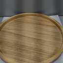 Round Ottoman Tray for Coffee Table Living Room Wood Serving Tray Large Wooden 20 Inches Rustic Torched