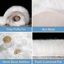 Carvapet 5x7 Faux Sheepskin Area Rug Soft Fluffy White 5 x 7 Plush Fur Carpet, Luxury Shaggy Floor Mat for Bedroom Living Room Nursery Bedside Sofa Cover Home Decor