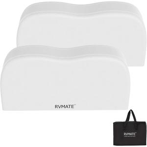 RVMATE RV Tire Covers, Dual Axle Wheel Cover (2 Pack) Fits 30"-33" Diameter Tires, Waterproof Anti-UV White Dual Tire Covers RV Accessories for Truck/Trailer