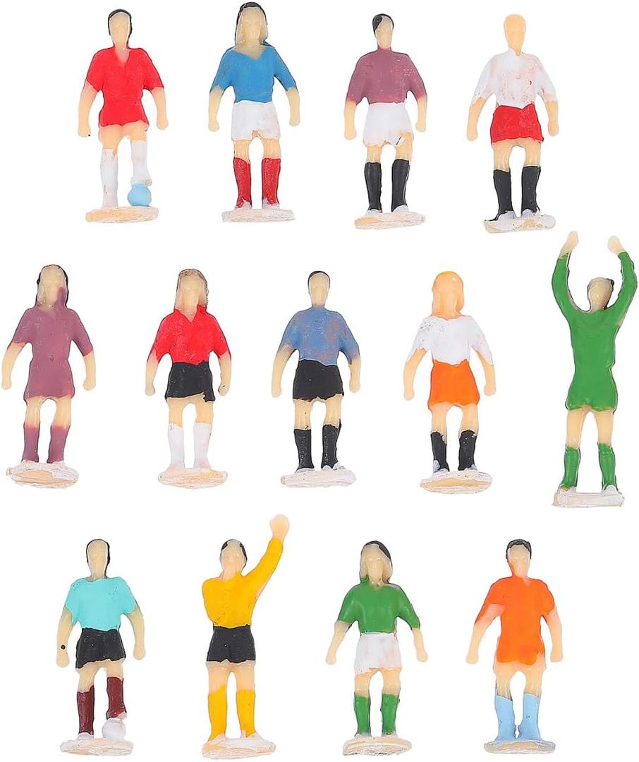 COHEALI 26 Pcs Mini Football Player Figure Model Set Simulation Character Desktop Decor Football Action Figures for Home Office 0.86X0.39X0.39 Inch Collectible Figurines