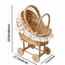 Vintage Wicker Baby Carriage Centerpiece with White Lace Trim