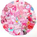 NICEVINYL Pink Iron on Patches for Girls: 60PCS Girly Random Embroidery Patches for Backpacks Clothing Hats Jackets Pants Decor - Assorted Cute Sew on Appliques for DIY Accessories
