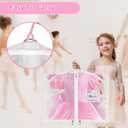 Garment Bags for Dance Costumes - 40 Inch Clear PVC with 5 Zipper Pockets (3 Pack, White) - Kids Dance Garment Bag for Dancers, Hanging Clothes Storage, Competitions & Travel (Clear White)
