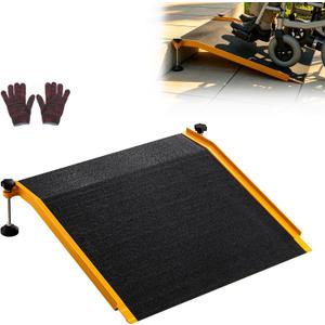 VEVOR Threshold Ramp for Doorways, 26.4 x 31.9 in, Platform Aluminum Wheelchair Ramp with Adjustable Height, Non-Slip Door Threshold Ramps, 400 lbs Load Capacity, for Home Steps, Wheelchairs, Walkers