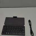 Doohoeek Universal Bluetooth Keyboard for Samsung Galaxy Z Fold, iPad mini 7 2024 & Phones, Dual Bluetooth Mini Keyboard with Any-Angle Kickstand & Leather Cover for Android, Windows and iOS (Black)