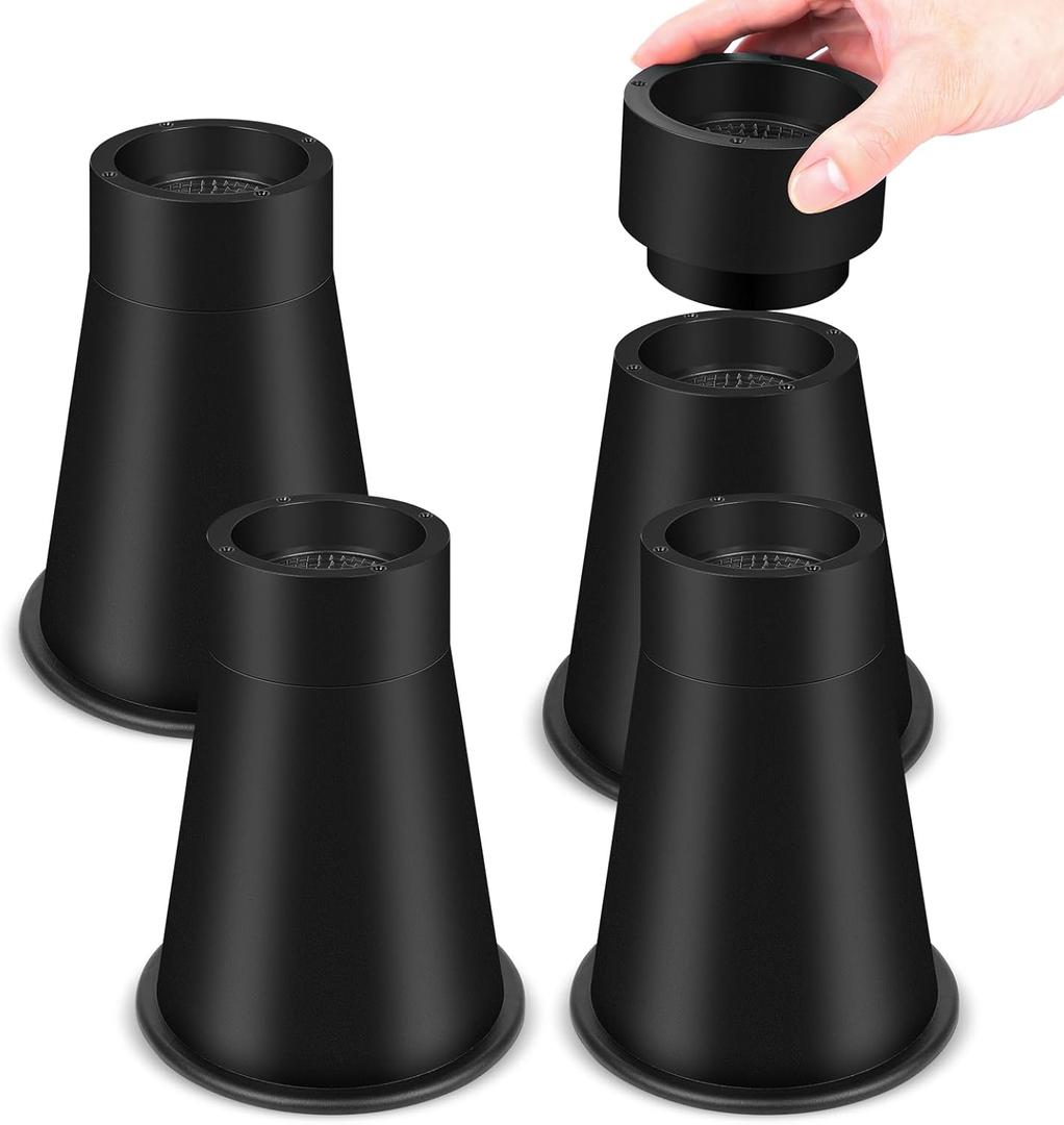 Bed Risers Adjustable Bed & Furniture Risers, Heavy Duty 6 or 8 Inch Non-Slip Lift Supports for Beds/Couches/Sofas, Durable Round Design with Creates Storage Space (4 Pack, 7.8 Inch)