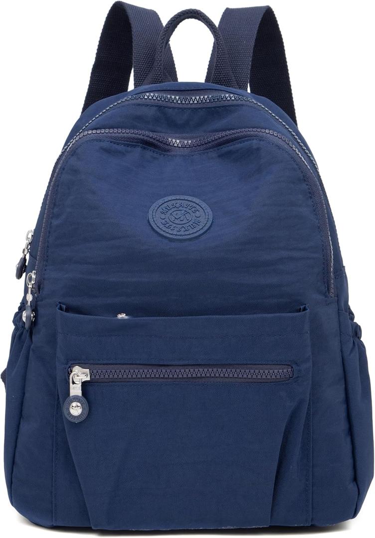 Mini Backpack Purse for Women,Small Nylon backpacks for Ladies Backpacks Women Anti Theft Travel Bag (Dark Blue)