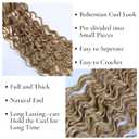 Ash Blonde Boho Braiding Hair Pre Stretched for Boho Braids27/613 Mixed Synthetic Deep Wave Boho Braids Hair for Braiding