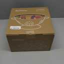 Metal Colander Set of 3, Strainer Basket with Handles perfect for Spaghetti, Pasta, Berry, Vegetable, Fruit, Solid Base Powder Coated Kitchen Essential Strainer Set, 1 & 3.5 & 5 Qt (Cream)