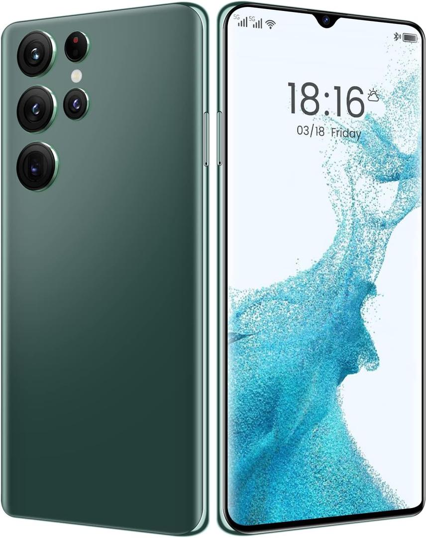 Smartphone Unlocked Cell Phones S22 Ultra 6.7in HD Screen The Black Phone 2GB/16GB Android 10 Straight Talk Phone 6800mAh 128GB Extension Dual Sim Boost Mobile Phones Telefonos (Green)