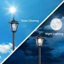 72" Solar Lamp Post Light, Outdoor Waterproof Solar Pole Light with Planter, Cool White for Porch, Yard, Driveway, Garden, Patio Decor