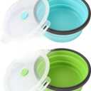 Sturdy Collapsible Dog Bowls, 27 oz 2 Pack - Foldable Silicone Water Food Bowl, Leak-Proof, Ideal for Large Dogs & Outdoor Travel