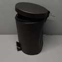 iDesign 44211EU Metal Step Trash Can with Lid, 5 Liter Waste Basket Bin with Insert for Bathroom, Kitchen, Office, 8" x 8" x 11", Bronze