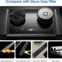 2 Pack Stove Gap Covers,Stove Gap Covers Stainless Steel,Gap Filler for Stove and Counter,Heat Resistant Oven Gap Filler,Adjustable Length 13.8" to 27.5" (T Shape)