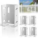 4 Pcs White Aluminum Fence Bracket for Vinyl Fencing - Heavy Duty White Vinyl Fence Bracket Fits 2.75" Rail, Ideal Replacement Parts for Plastic, PVC Holder