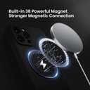 MCFANCE Magnetic Silicone Case with Stand for iPhone 13 Pro Max (6.7 inch) | Compatible with MagSafe, Shockproof Protection, Anti-Scratch Microfiber Lining | Black