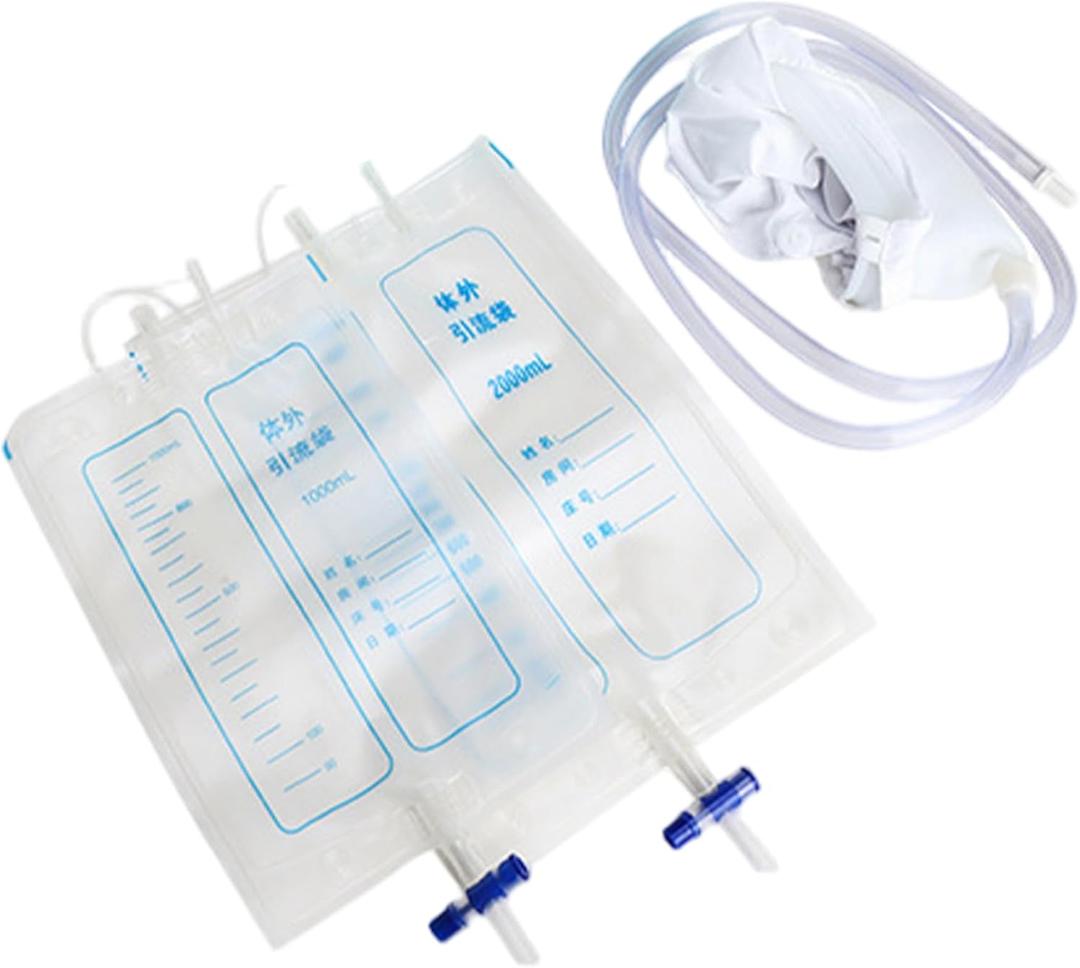 External Catheter for Women, Wearable Silicone Female Urinal for Bedridden with High-Elasticity Waist Belt, Reusable Portable Womens Urinal with 2 Pee Bags, Urine Bags for Women