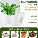 Self-Watering Pots for Indoor Plants, 18-Pack 5'' Self Watering Planter with Drainage Holes, Small African Violet Pots with Water Indicator, Clear Wick Pot for Orchids, White