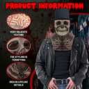 Bulex Skull Mask - Scary Full Head Skeleton Headgear - Realistic Halloween Cosplay Latex Horror Mask (Black)