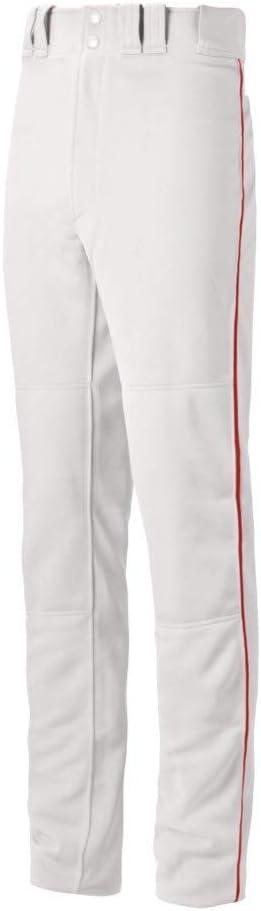 Mizuno Youth Premier Pro Piped G2 Baseball Pant (X-Large, White/Red)