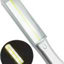 MAGDEPO 4X Lighted Handheld/Hand-Free Bar Magnifier 6 Bright LEDs with Yellow Tracker Line + 2X Stick Bar Magnifier Ideal for Reading Small Prints, Map, Newspaper, Magazine, Low Vision