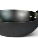 Amazon Basics Carbon Steel Pre-Seasoned Wok, All Cooktop Friendly, 12.6 in.