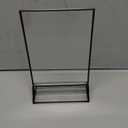 Floroom 6 Pack 5x7 Inch Clear Acrylic Sign Holders, Double-Sided Black Display Stand Picture Frames for Table Numbers, Menus, Flyers, Weddings, and Offices