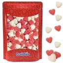 2 x Fruidles Half-Pound Valentine's Strawberry Banana Sanded Mini Gummi Hearts Gummy Candy, Allergy Friendly, Non-GMO, 5g Candies, No Artificial Sweeteners Gummy
