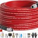 50FT Sewer Jetter Kit for Pressure Washer 5800PSI,1/4" NPT Drain Jetter Hose with 1/4" Quick Plug3 Sewer Jet NozzlesSpanners Teflon Tape Gloves and Spray Nozzle for Cleaning