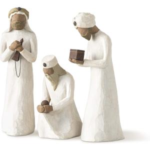 Willow Tree The Three Wisemen, Follow a Star to Find the Light of the World, Set of Walking, Bowing, Kneeling Figures Carrying Gifts for Holy Family, Sculpted Hand-Painted Figures for Classic Nativity