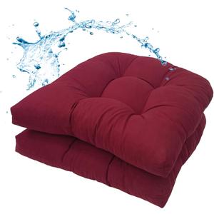 MTMR Outdoor Chair Cushions Set of 2, Water-Repellent 19X19 Patio Chair Cushions with High Elasticity PP Cotton, No Fading Tufted Patio Furniture Cushions, Thick Seat Cushions for Outdoor Furniture