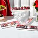50 Pack 12 x 2.8 x 2.4 Inches Chocolated Covered Strawberries Boxes Macaron Boxes with Clear Lids, 12 Inches Long Bakery boxes with Window for Chocolate,truffle,Cocoa Bombs,Cookies