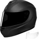 TRIANGLE Motorcycle Helmets Full Face Motorcycle Helmet for Men & Women with Tinted and Clear Visor Meet Dot Approved (Medium, Matte Black)